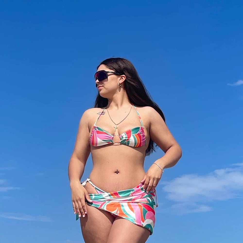 Boohoo colorful bathing suit size medium